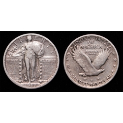 1919-S Standing Liberty Quarter, Old Lite Cleaned XF/AU
